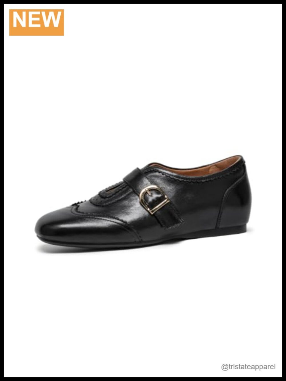 Genuine Leather Mary Jane Flats Hook and Loop Oxford Shoes Work Office